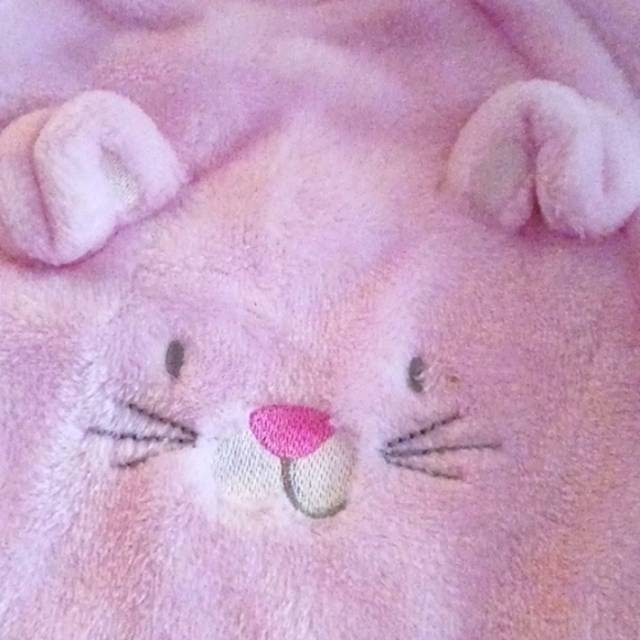 Absorba Super Soft Pink Velour Zippered Footed Onesie - Picture 5 of 7